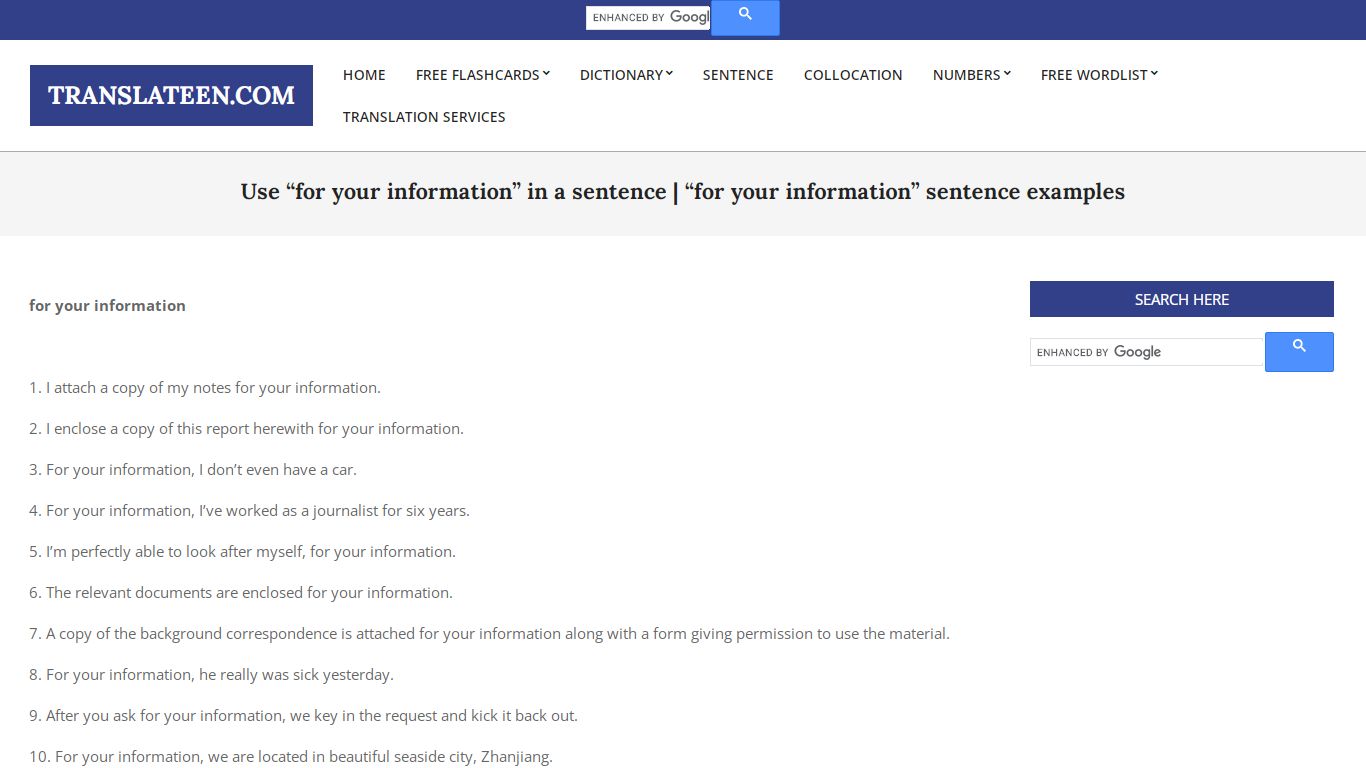 Use “for your information” in a sentence | “for your information ...