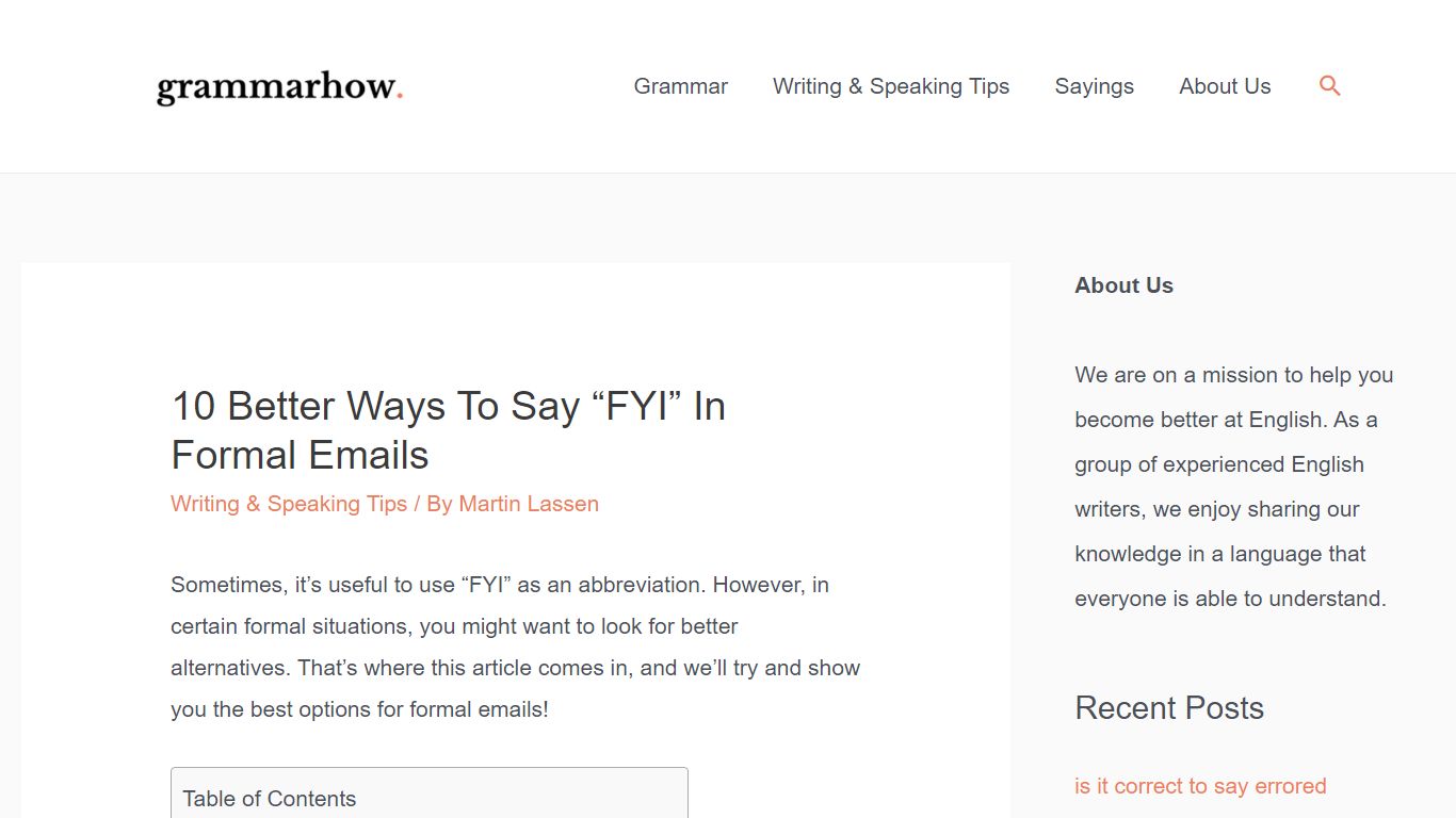 10 Better Ways To Say “FYI” In Formal Emails - Grammarhow