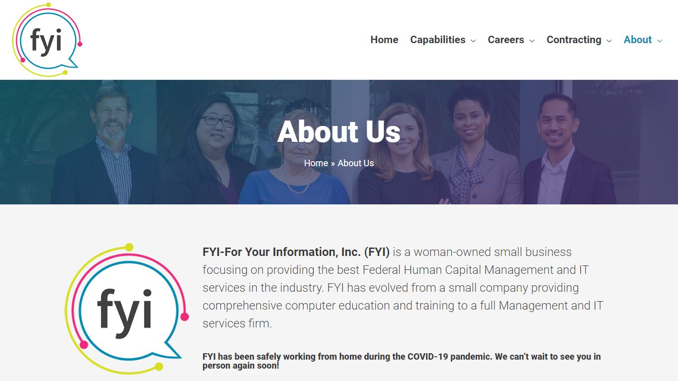 About Us • FYI • HUBZone IT and HR Federal Contractor